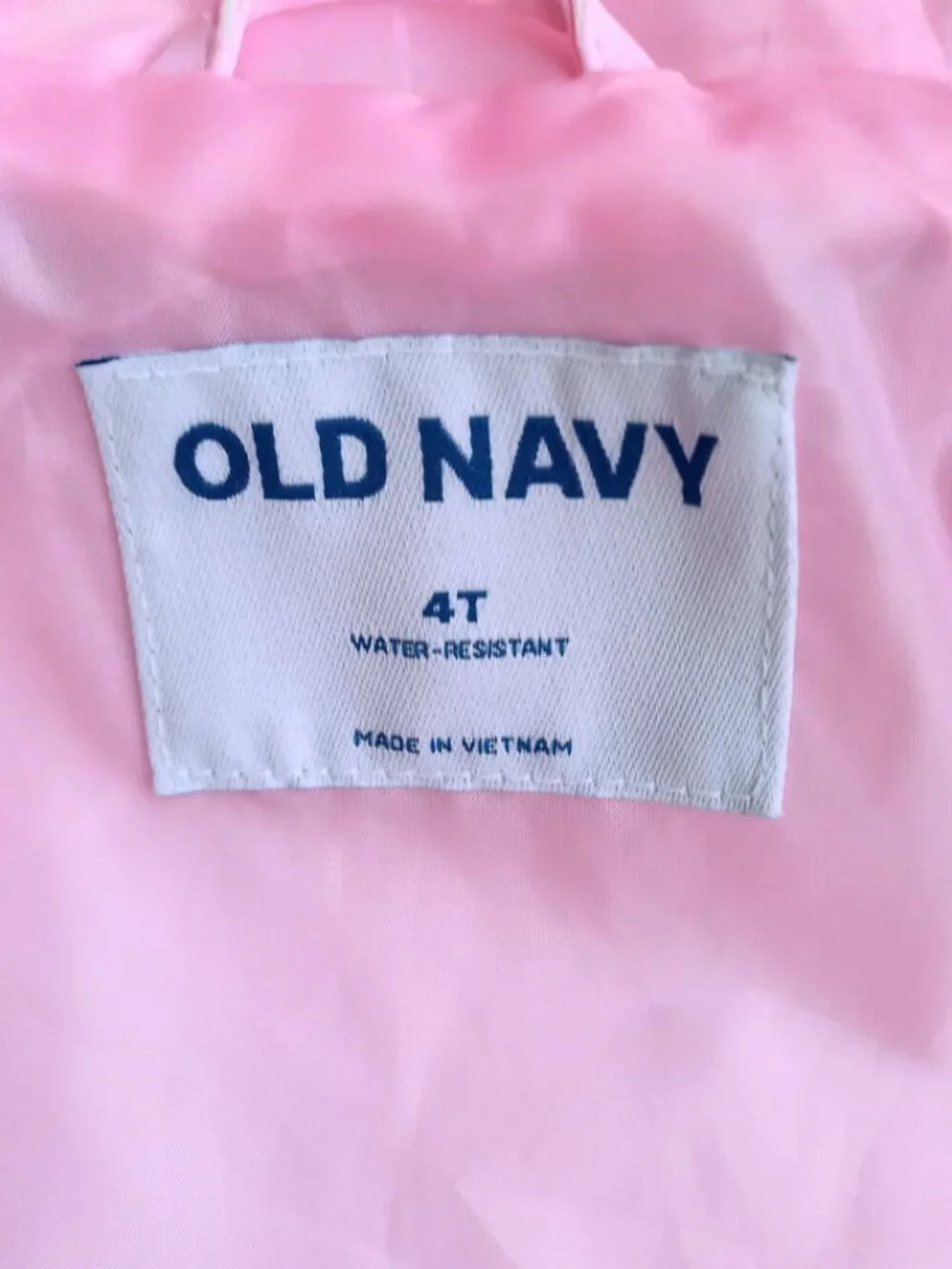 Old Navy Girls Pink Purple Rain Jacket - Water-Resistant Hooded Raincoat, Size 4
